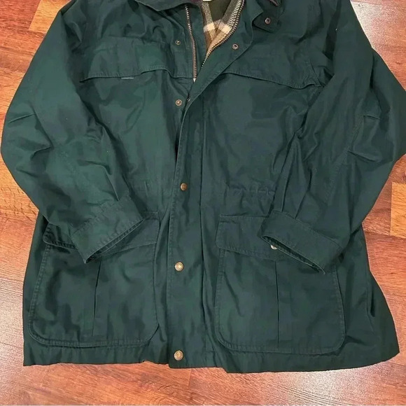Vintage Eddie Bauer Men Green Plaid Wool Lined Coat Mountain Parka Jacket Large - Picture 11 of 11